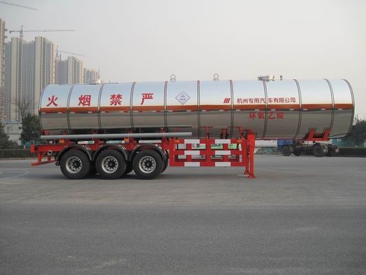 Gas Tanker Semi Trailer 39500L Capacity For Transport Propylene Oxide Liquiefied Property