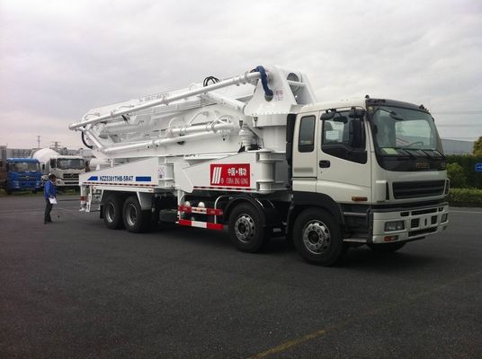 8x4 SSAB Steel ISUZU 47m Truck Mounted Concrete Pump / Delivery Equipment 390HP