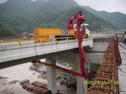 6x4 Bucket Type Bridge Inspection Equipment 16M DongFeng , Folding Platform