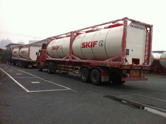 Liquid Chemical Tank Container Transport Light Tare Weight ISO 20ft