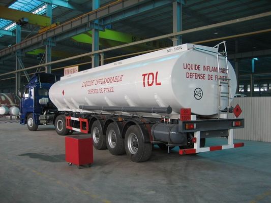 Chemical Liquid Tank Truck High Strength Steel Semi Trailer 35500L / 40500L
