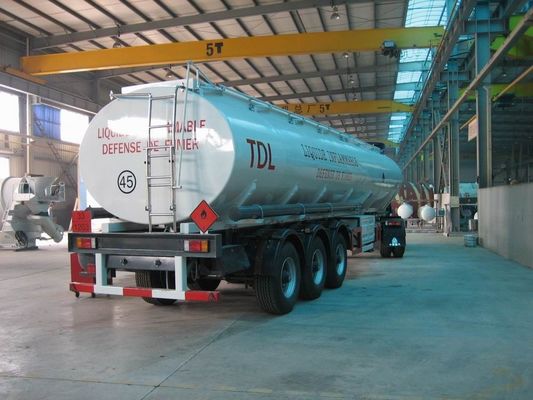 Chemical Liquid Tank Truck High Strength Steel Semi Trailer 35500L / 40500L