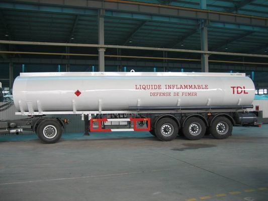 Chemical Liquid Tank Truck High Strength Steel Semi Trailer 35500L / 40500L