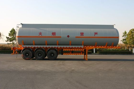 Chemical Liquid Tank Truck Semi Trailer With 3 Bpw Axle , Steel Aluminum