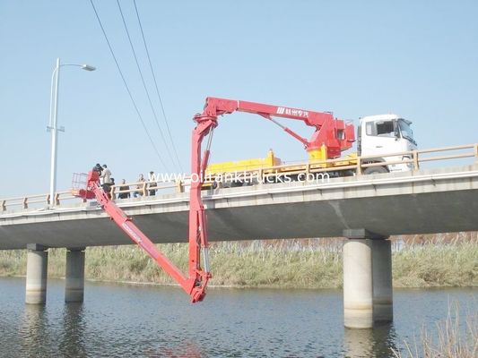 Dongfeng 6x4 Bucket Type Bridge Inspection Truck Under Bridge Depth 23.3m